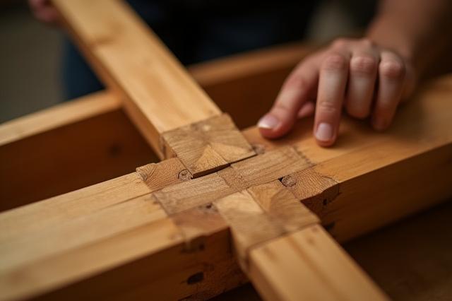 船体組み立て中の伝統的な木工継手